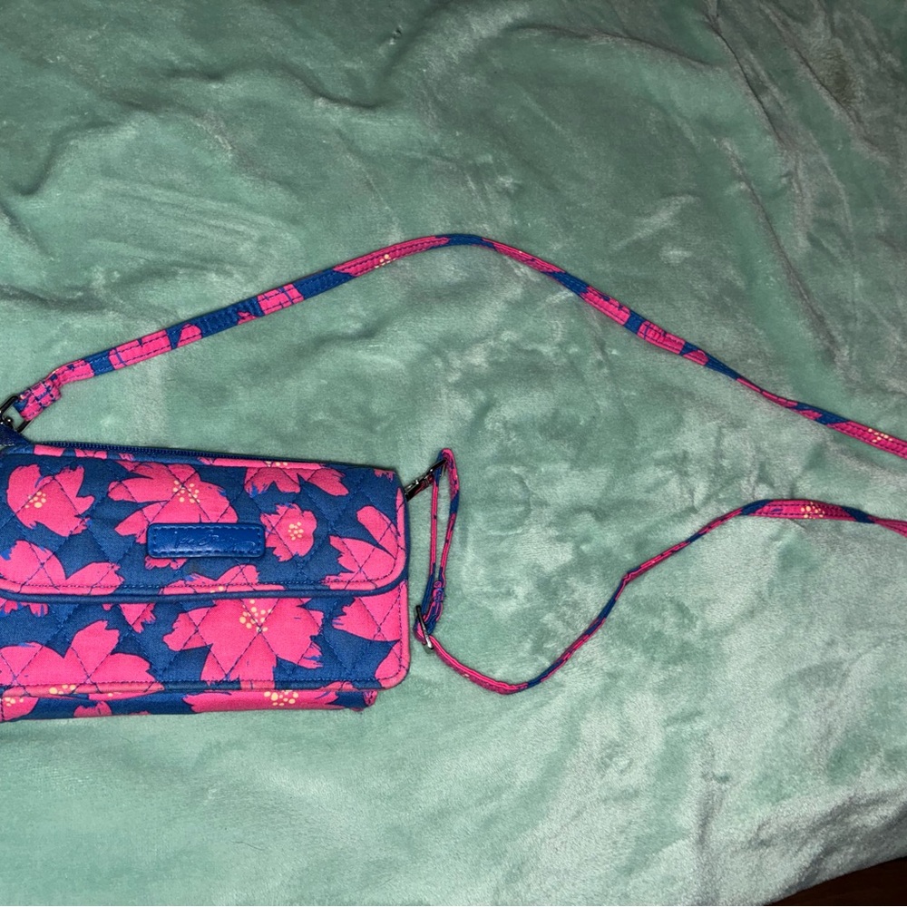 Vera Bradley Blue and Pink Crossbody Bag